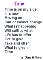 Time, a poem by Gene willoya, my uncle who died in 1989
