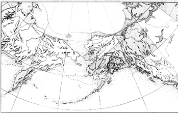 map of Alaska and Russia