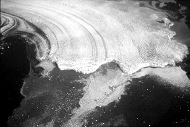 A close up of the Columbia's tidewater glacier