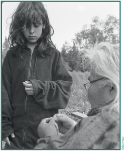 Renee David with Katie John, Batzulnetas 1999.