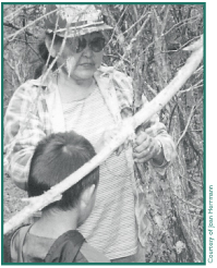 Molly Galbreath teaches how to set snares. 