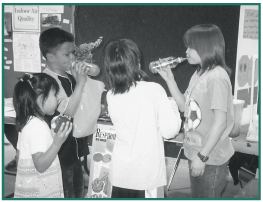 Mentasta students Cynthia Eskilida, Brik Eskilida, Zack Martin and Leandra Martin