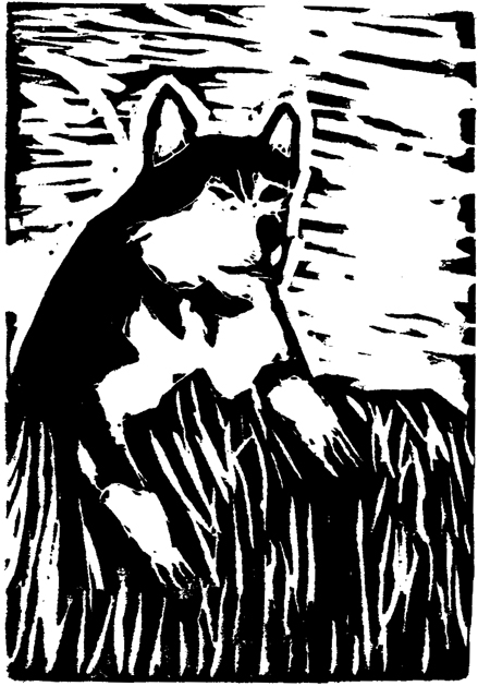 Husky Block Print