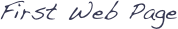First Web Page