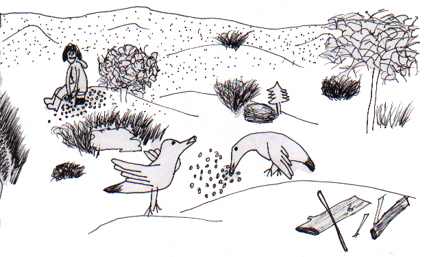 Two Ravens Dancing on the Tundra 