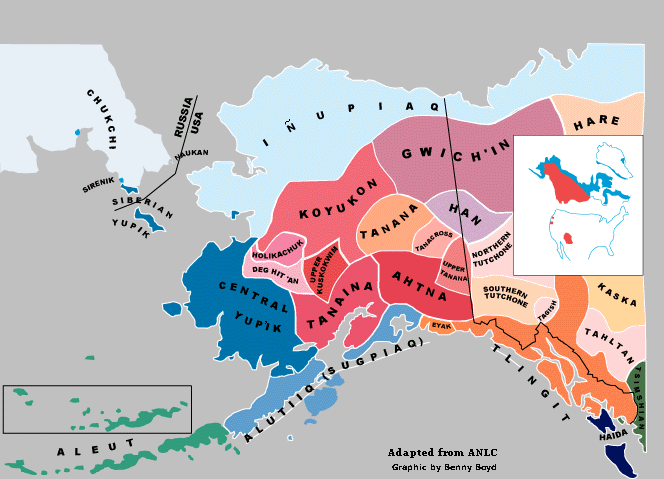 Native Peoples and Languages of Alaska map
