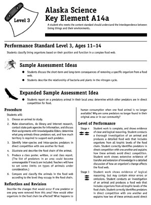 Alaska Science Standards: Assessment Ideas