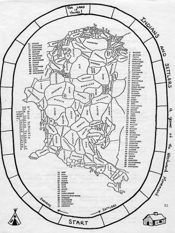 Game Board for INDIANS AND SETTLERS