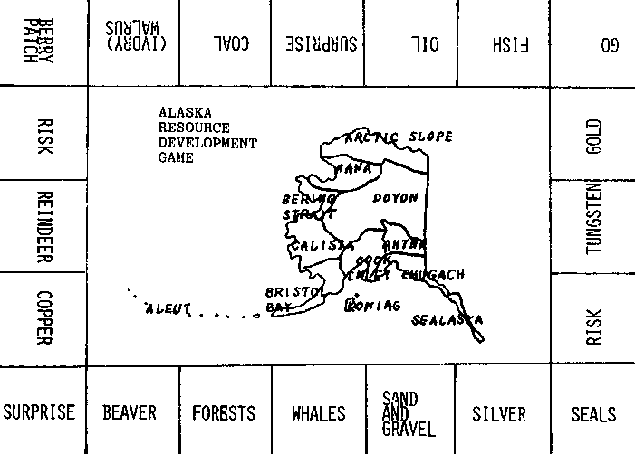 Game board for Alaska Resource Development Game