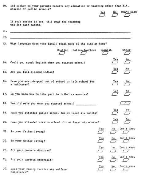 Student Questionnaire