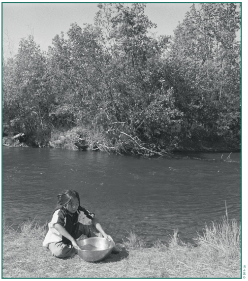 Angel Joseph on the bank of the Tanada Creek, Batzulnetas 1999. 
