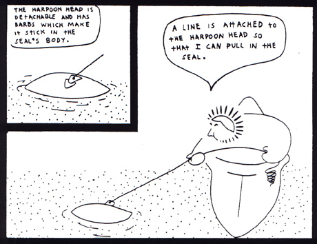 line attached to harpoon head