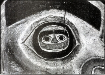 A face within a face stares out from the eye of the Sea Creature