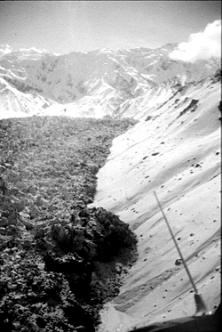 The edge of the Peter's Glacier during surge