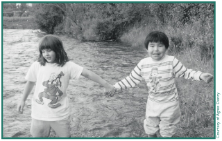 Stacie Charley and Adam Nicolai at Batzulnetas, 1995.