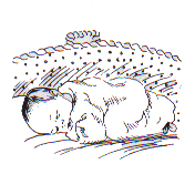 1- Newborns lie curled up in a fetal position.