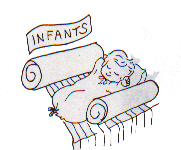 Babies can move by kicking their feet and pushing their bodies