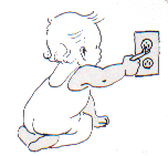 Babies like to poke things into electrical sockets and pull cords.