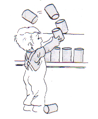 Toddlers like to reach for things on shelves.