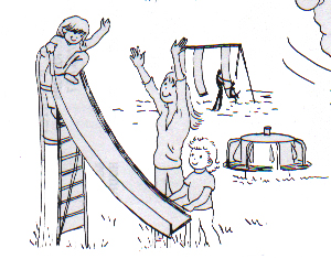 Supervision is necessary when preschoolers play in public park areas.