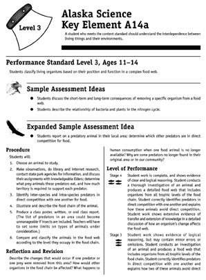 Alaska Science Standards: Assessment Ideas 