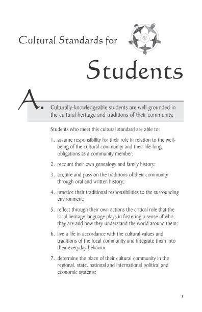 Sample of Cultural Standards for Students