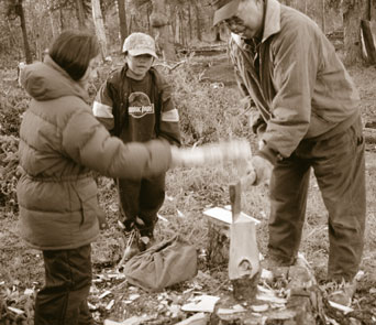 Splitting wood